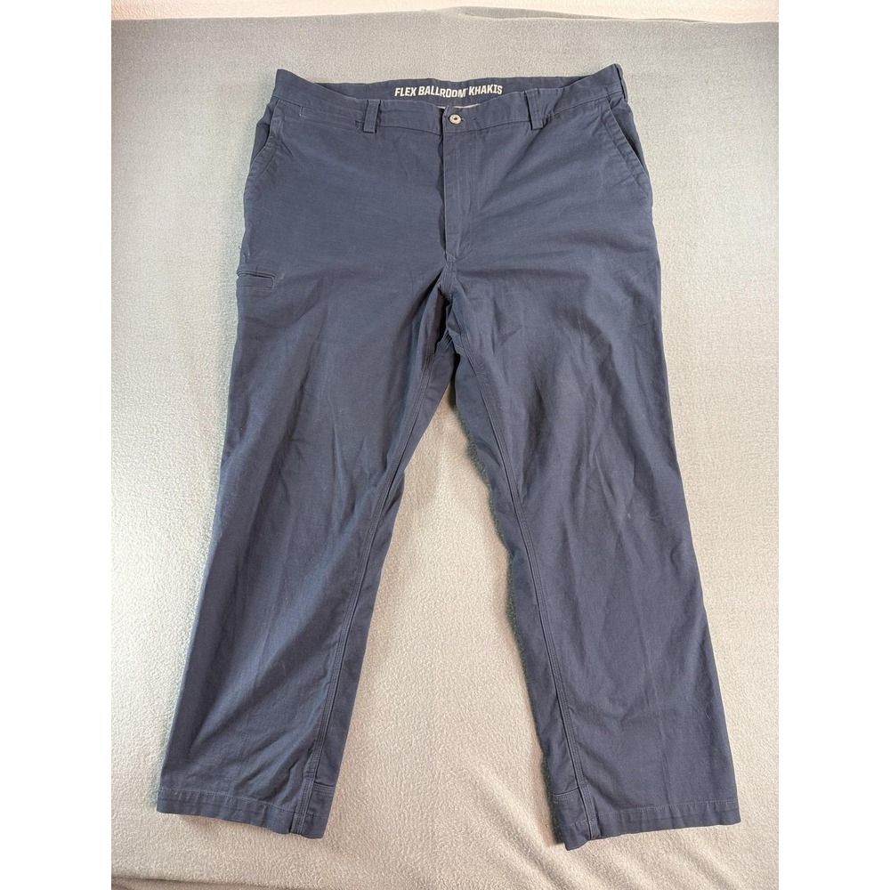 Duluth Trading Co Flex Ballroom Khakis Pants Mens 40x30 Blue Slim Fit FLAW